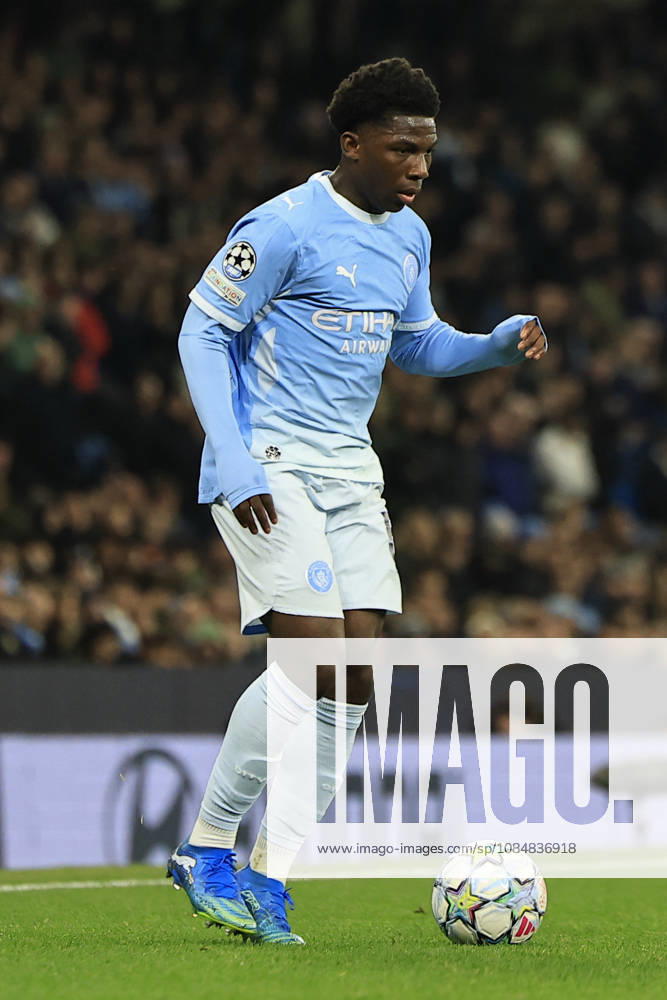 Manchester City v AEK Athens, Champions League Ryan McAidoo (56) of Manchester City during the Champions League match between Manchester City and AEK Athens at the Etihad Stadium, Manchester, UK on 20 October 2026. Manchester Etihad Stadium Manchester UK Editorial use only ,