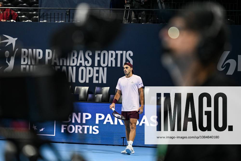 Francisco Cerundolo of Argentina pictured in action during the European Open ATP, Tennis Herren tennis tournament in Brussels, on 21 October. This year s edition of the tournament is taking place from 17 to 25 October DAVIDxPINTENS x190474609x
