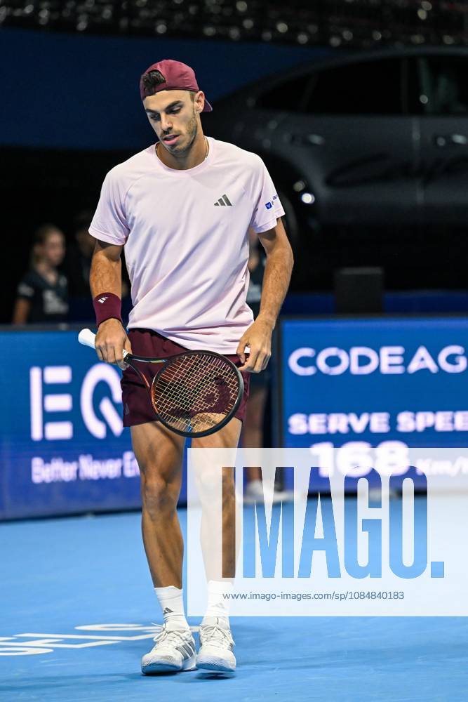 Francisco Cerundolo of Argentina pictured in action during the European Open ATP, Tennis Herren tennis tournament in Brussels, on 21 October. This year s edition of the tournament is taking place from 17 to 25 October DAVIDxPINTENS x190474633x