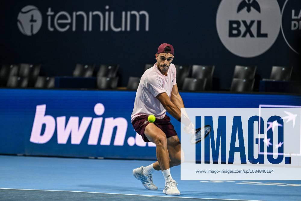 Francisco Cerundolo of Argentina pictured in action during the European Open ATP, Tennis Herren tennis tournament in Brussels, on 21 October. This year s edition of the tournament is taking place from 17 to 25 October DAVIDxPINTENS x190474638x