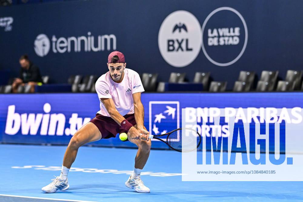 Francisco Cerundolo of Argentina pictured in action during the European Open ATP, Tennis Herren tennis tournament in Brussels, on 21 October. This year s edition of the tournament is taking place from 17 to 25 October DAVIDxPINTENS x190474642x