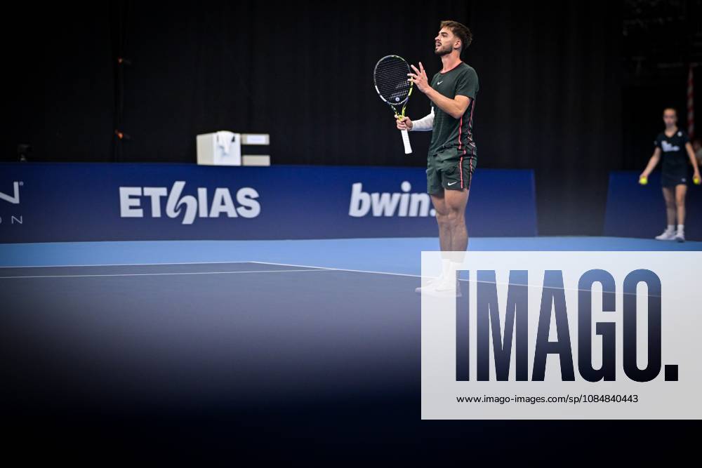 Dino Prizmic of Croatia pictured during the European Open ATP, Tennis Herren tennis tournament in Brussels, on 21 October. This year s edition of the tournament is taking place from 17 to 25 October DAVIDxPINTENS x190475815x