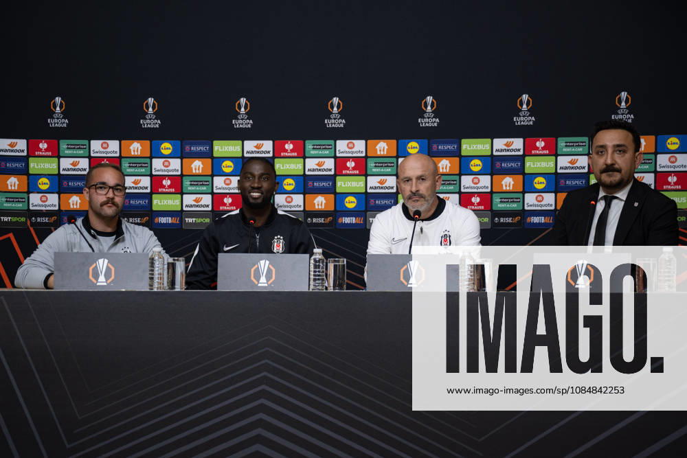 Besiktas hold press conference, PK, Pressekonferenz ahead of UEFA Europa League match with Crystal Palace ISTANBUL, TURKIYE - OCTOBER 21: Besiktas head coach Vincenzo Italiano (2nd R) and midfielder Wilfred Ndidi (2nd L) attend a press conference at BJK Nevzat Demir Training Facilities in Istanbul, Turkiye, on October 21, 2026, ahead of their UEFA Europa League Matchday 3 clash against Crystal Palace. Celal Gunes Anadolu Istanbul Turkey. Editorial use only. Please get in touch for any other usage.