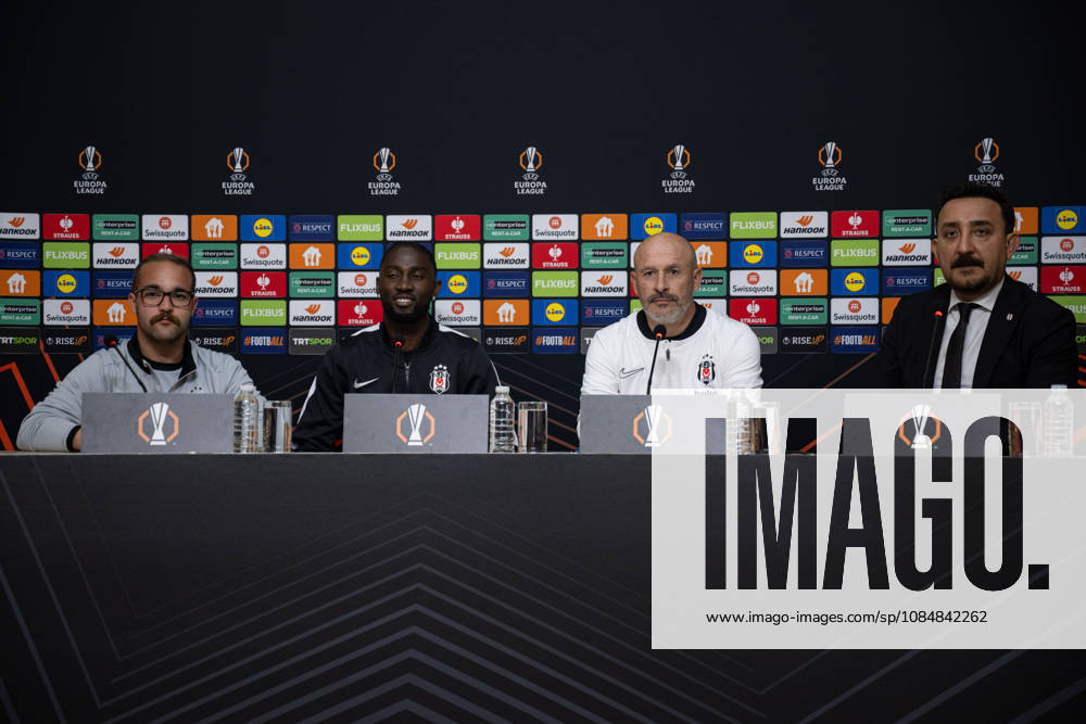 Besiktas hold press conference, PK, Pressekonferenz ahead of UEFA Europa League match with Crystal Palace ISTANBUL, TURKIYE - OCTOBER 21: Besiktas head coach Vincenzo Italiano (2nd R) and midfielder Wilfred Ndidi (2nd L) attend a press conference at BJK Nevzat Demir Training Facilities in Istanbul, Turkiye, on October 21, 2026, ahead of their UEFA Europa League Matchday 3 clash against Crystal Palace. Celal Gunes Anadolu Istanbul Turkey. Editorial use only. Please get in touch for any other usage.