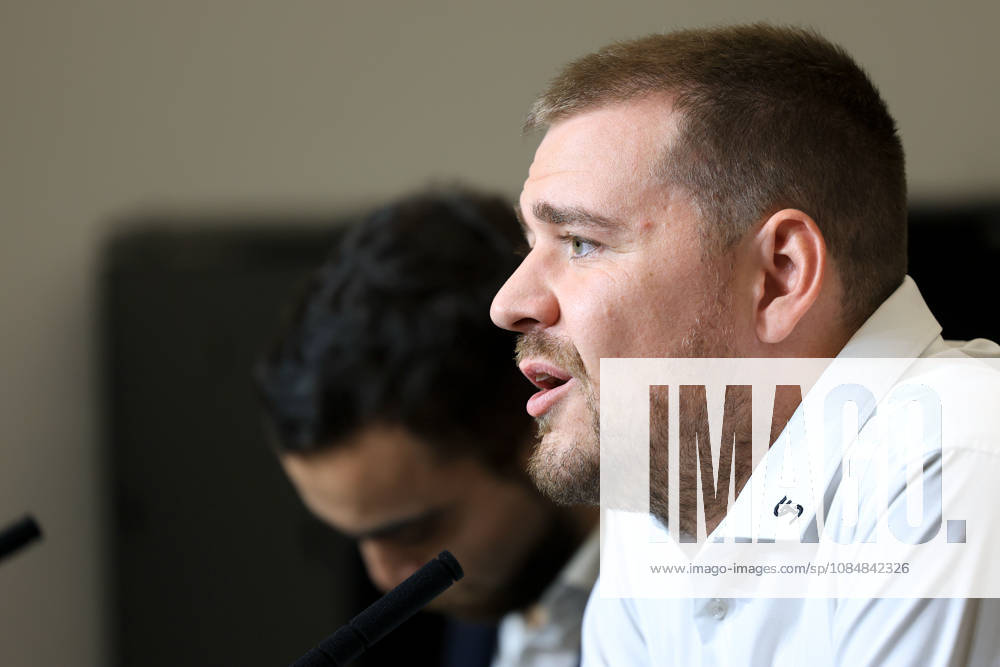 SOCCER - UEFA EL, Sturm vs Marseille GRAZ,AUSTRIA,21.OCT.26 - SOCCER - UEFA Europa League, SK Sturm Graz vs Olympique de Marseille, preview, press conference, PK, Pressekonferenz Sturm. Image shows press officer Stefan Haller (Sturm). GEPAxpictures Buehner-Weinrauch