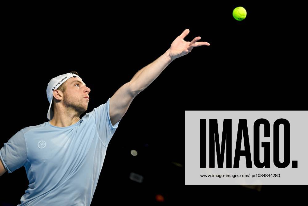 Tallon Griekspoor of the Netherlands pictured in action during the European Open ATP, Tennis Herren tennis tournament in Brussels, on 21 October. This year s edition of the tournament is taking place from 17 to 25 October DAVIDxPINTENS x190497795x