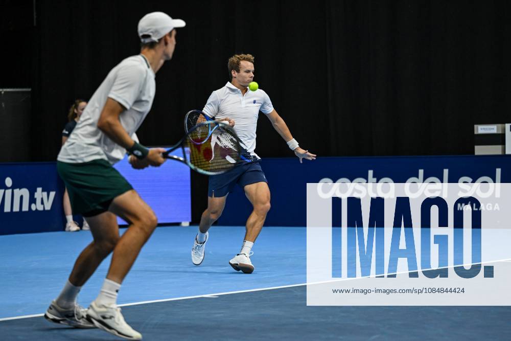 Michael Geerts of Belgium, Joran Vliegen of Belgium pictured in action during the European Open ATP, Tennis Herren tennis tournament in Brussels, on 21 October. This year s edition of the tournament is taking place from 17 to 25 October DAVIDxPINTENS x190499762x