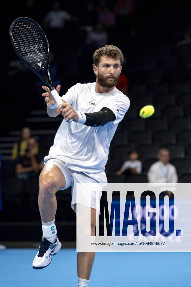 TENNIS : ATP, Tennis Herren 250 - Grand Tennis AURA - Decines (France) 21 10 2026 Corentin Moutet (FRA) vs Felix Balshaw (FRA) during the tournament of the Auvergne Rhône-Alpes Grand Prix at the LDLC Arena in Décines on October 21, 2026. Photo Sandrine Thesillat PsNewZ