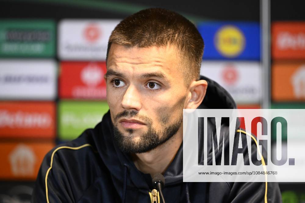 FC Midtjylland v Sint-Truidense VV - UEFA Conference League Media Activities 21 10 2026 HERNING, DENMARK - OCTOBER 21 : Musliu Visar defender of Sint-Truidense VV speaking with the media during a pre-match press conference, PK, Pressekonferenz ahead of the UEFA Conference League 2026 27 League Phase matchday 2 match between FC Midtjylland and Sint-Truidense VV on October 21, 2026 in Herning, Denmark, 21 10 2026 Herning Denmark