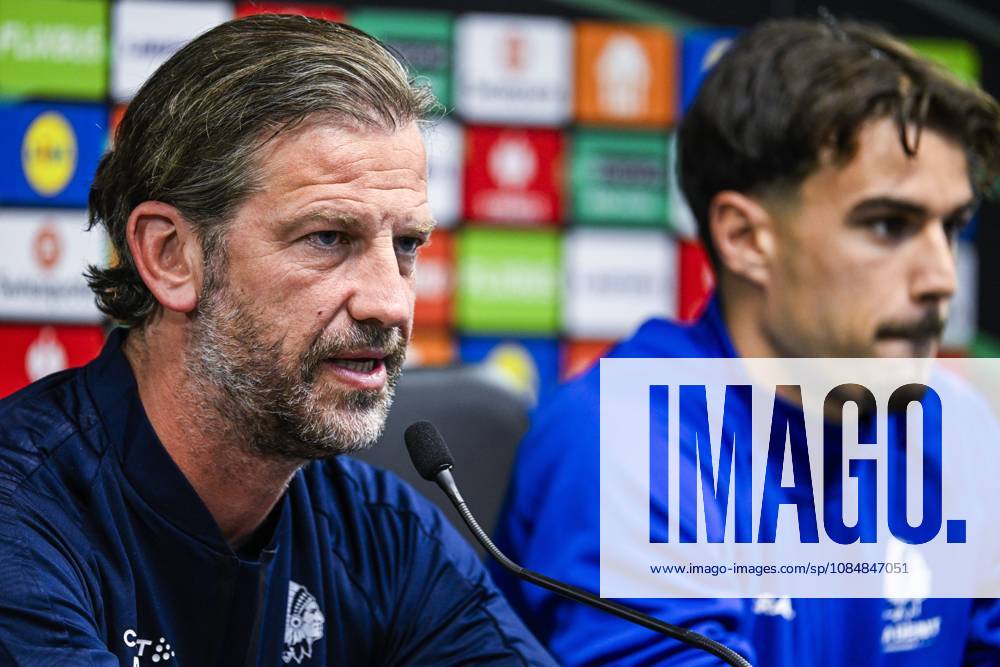 Rik De Mil, head coach of KAA Gent pictured during a press conference, PK, Pressekonferenz of Belgian soccer team KAA Gent, Wednesday 21 October 2026 in Braga, Portugal. The team is preparing for the second match of the UEFA Conference League league phase against Portuguese SC Braga tomorrow. TOM GOYVAERTS TomxGoyvaerts x190515843x
