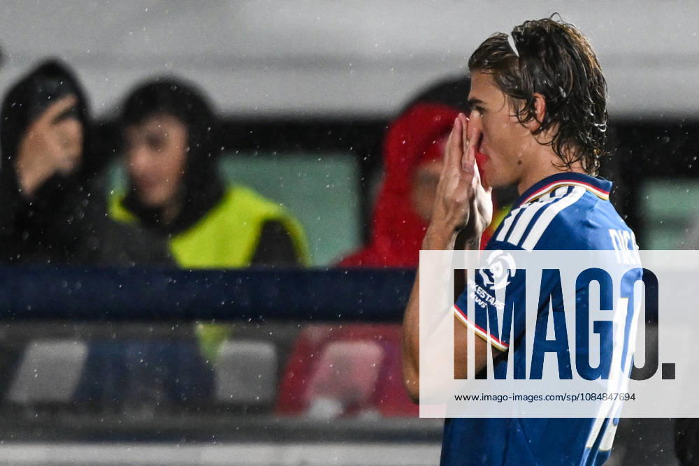 Nico Paz of Calcio Como celebrating after a goal during the UEFA Champions League stage match Phase MD3 between Calcio Como and Manchester United, ManU Football Club at the Giuseppe Sinigaglia stadium in Como, north Italy -October 21, 2026 - Soccer.