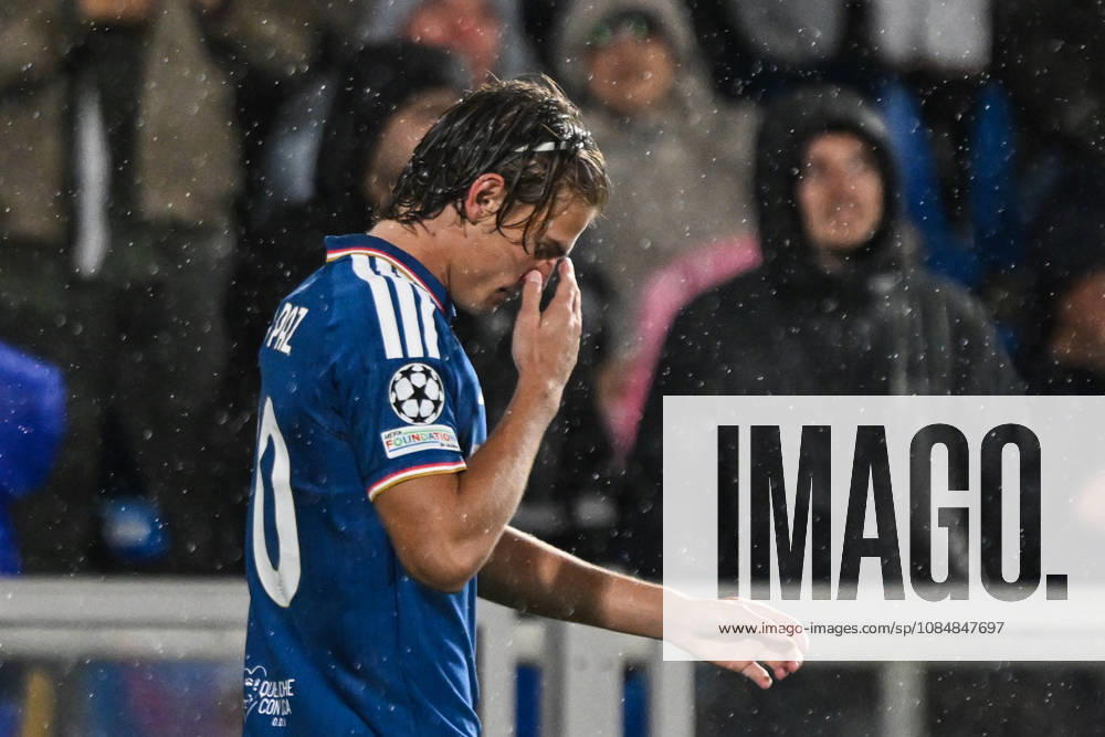 Nico Paz of Calcio Como celebrating after a goal during the UEFA Champions League stage match Phase MD3 between Calcio Como and Manchester United, ManU Football Club at the Giuseppe Sinigaglia stadium in Como, north Italy -October 21, 2026 - Soccer.