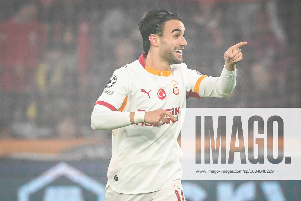 Villeneuve-D ascq, France, France: Yunus AKGUN of Galatasaray celebrates his goal during the UEFA Champions League, League Phase MD3 match between Lille OSC (LOSC) and Galatasaray SK at Pierre Mauroy Stadium on October 21, 2026 in Villeneuve-d Ascq near Lille, France. Villeneuve-D ascq France - ZUMAm308 20261021_zsp_m308_002