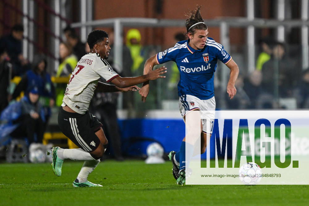 Nico Paz of Calcio Como in action during the UEFA Champions League stage match Phase MD3 between Calcio Como and Manchester United, ManU Football Club at the Giuseppe Sinigaglia stadium in Como, north Italy -October 21, 2026 - Soccer.