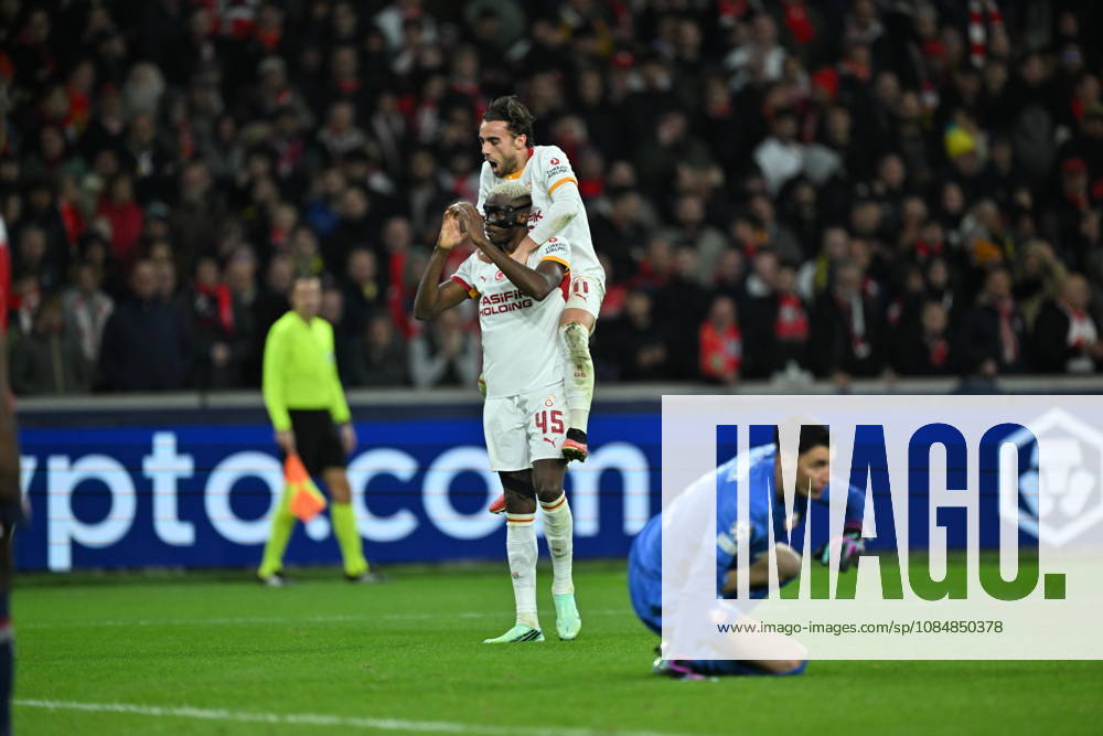 Lille LOSC v Galatasaray - UEFA Champions League LILLE, FRANCE - OCTOBER 21: Osimhen of Galatasaray celebrates after scoring a goal during UEFA Champions League match between Lille and Galatasaray at Stade Pierre-Mauroy (Pierre Mauroy Stadium) in Lille, France on October 21, 2026. Mustafa Yalcin Anadolu Lille France. Editorial use only. Please get in touch for any other usage.