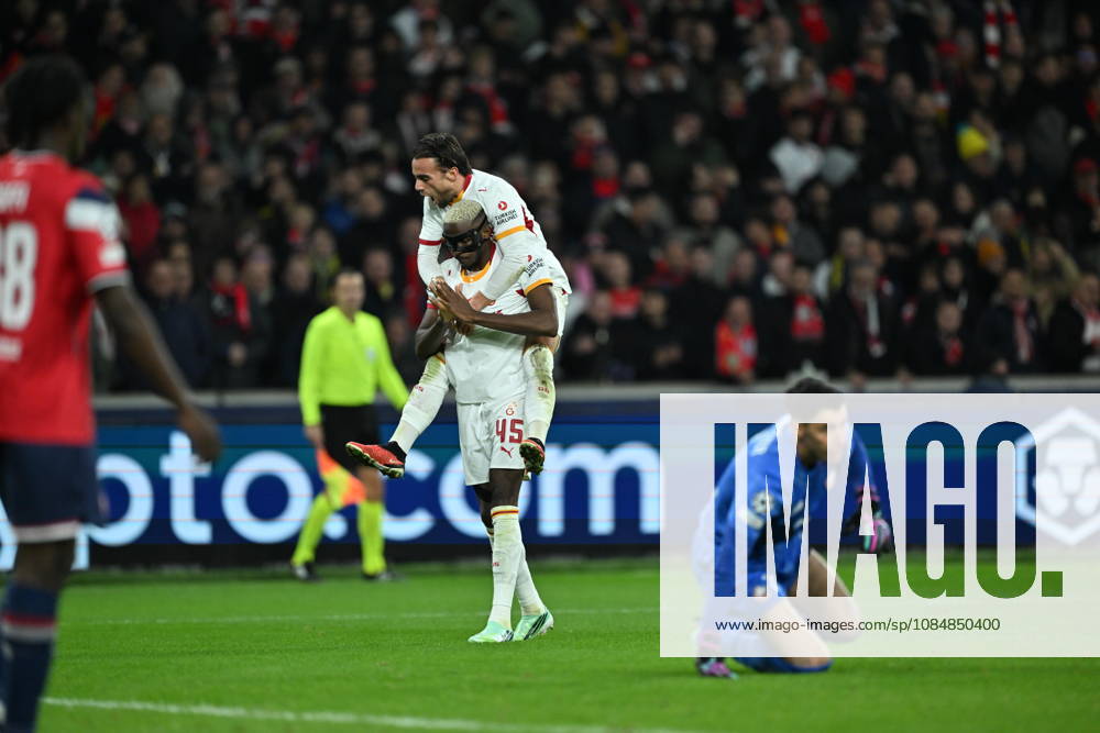 Lille LOSC v Galatasaray - UEFA Champions League LILLE, FRANCE - OCTOBER 21: Osimhen of Galatasaray celebrates after scoring a goal during UEFA Champions League match between Lille and Galatasaray at Stade Pierre-Mauroy (Pierre Mauroy Stadium) in Lille, France on October 21, 2026. Mustafa Yalcin Anadolu Lille France. Editorial use only. Please get in touch for any other usage.