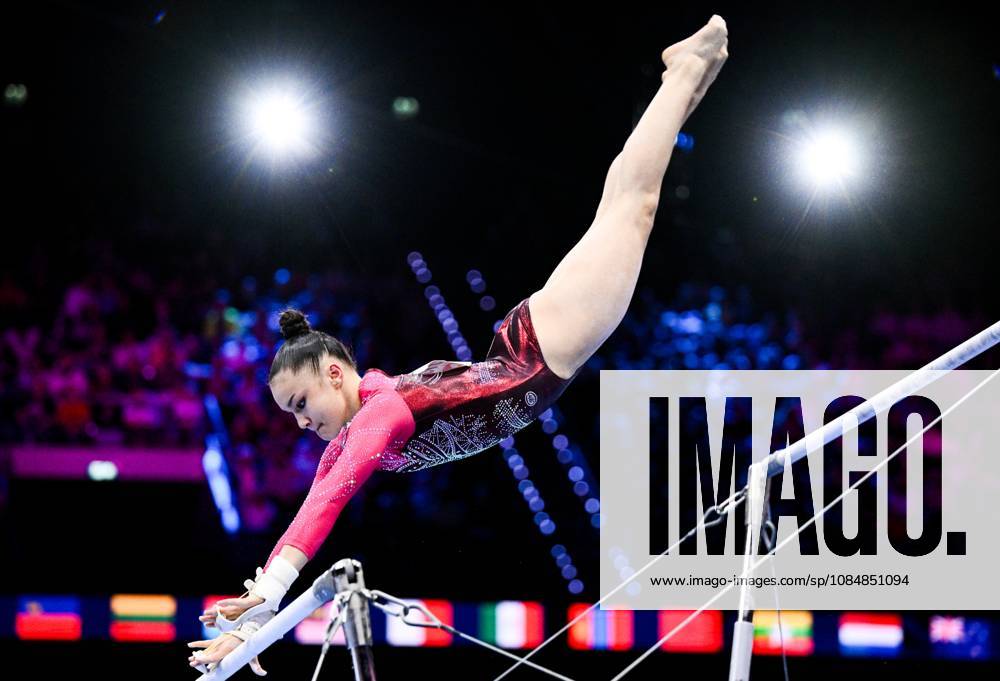 Netherlands Artistic Gymnastics World Championships 9270072 21.10.2026 Milana Kaiumova of Team World Gymnastics Neutral Athletes 2 competes on the uneven bars during the women s team final at the 2026 World Artistic Gymnastics Championships in Rotterdam, the Netherlands. Alexey Filippov Sputnik Rotterdam Netherlands