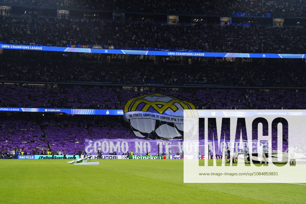 Real Madrid v RB Leipzig - UEFA Champions League 2026 27 League Phase MD3 MADRID, SPAIN - OCTOBER 21: Real Madrid fans make a choreography during the ceremony prior to the UEFA Champions League 2026 27 League Phase MD3 match between Real Madrid and RB Leipzig at Santiago Bernabeu Stadium on October 21, 2026 in Madrid, Spain. Madrid Santiago Bernabeu Spain