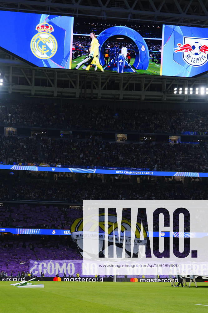 Real Madrid v RB Leipzig - UEFA Champions League 2026 27 League Phase MD3 MADRID, SPAIN - OCTOBER 21: Real Madrid fans make a choreography during the ceremony prior to the UEFA Champions League 2026 27 League Phase MD3 match between Real Madrid and RB Leipzig at Santiago Bernabeu Stadium on October 21, 2026 in Madrid, Spain. Madrid Santiago Bernabeu Spain