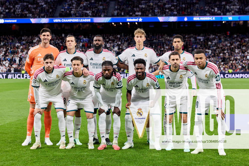 Real Madrid team players pose for a group photo during UEFA Champions League football match between Real Madrid CF and RB Leipzig at Santiago Bernabeu Stadium in Madrid, Spain, October 21, 2026 Soccer 2026: Real Madrid CF Vs RB Leizpig - ZUMAa206 20261021_zsp_a206_007