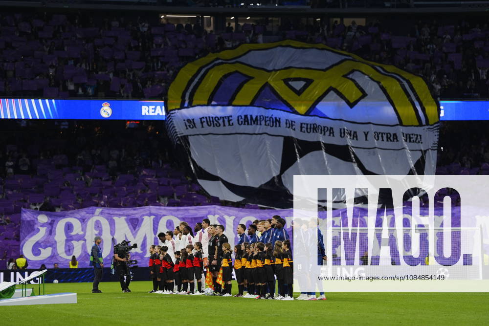 Real Madrid v RB Leipzig - UEFA Champions League 2026 27 League Phase MD3 MADRID, SPAIN - OCTOBER 21: Real Madrid fans make a choreography during the ceremony prior to the UEFA Champions League 2026 27 League Phase MD3 match between Real Madrid and RB Leipzig at Santiago Bernabeu Stadium on October 21, 2026 in Madrid, Spain. Madrid Santiago Bernabeu Spain