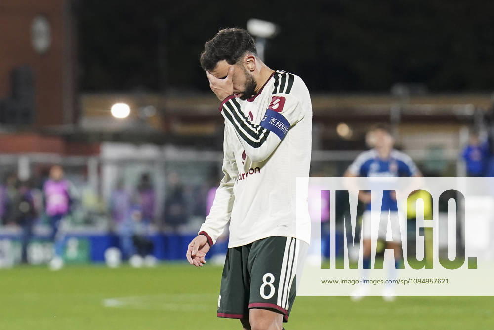 Como 1907 v Manchester United, ManU UEFA Champions League Manchester United midfielder Bruno Fernandes reacts dejected during Como 1907 v Manchester United UEFA Champions League Matchday 3 at the Giuseppe Sinigaglia Stadium, Como, Italy on 21 October 2026 Credit: Eleanor Hoad Every Second Media Editorial use only. All images are copyright Every Second Media Limited. No images may be reproduced without prior permission.