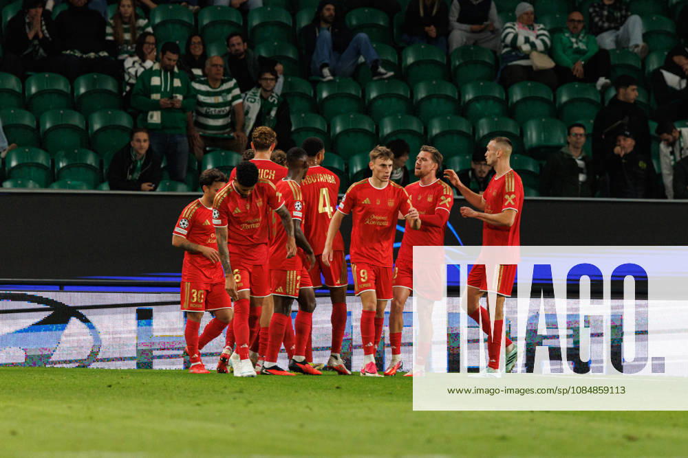 Christoph Lang celebrating after goal seen in football match between Sporting CP and LASK in UEFA Champions League 2026 27 at Estadio Josà Alvalade, Lisboa, Portugal (Luis Loureiro Ball Raw Images PT) Lisboa Estadio Josà Alvalade Portugal