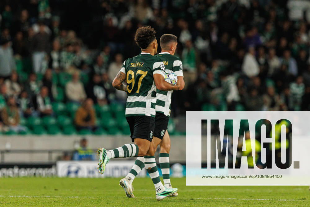 Luis Suarez After scoring a goal seen in football match between Sporting CP and LASK in UEFA Champions League 2026 27 at Estadio Josà Alvalade, Lisboa, Portugal (Luis Loureiro Ball Raw Images PT) Lisboa Estadio Josà Alvalade Portugal