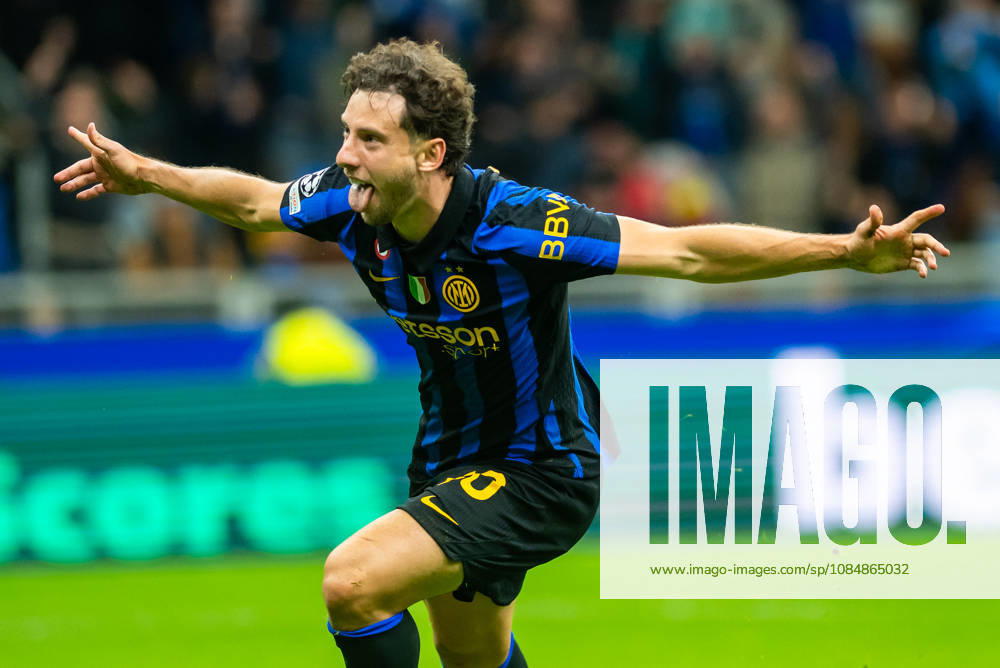 Carlos Augusto celebrates his goal during UEFA Champions League 2026 27 league phase game between Internazionale Milano and FC Shakhtar Donetsk (Gleb Soboliev Ball Raw Images) Milan San Siro Italy