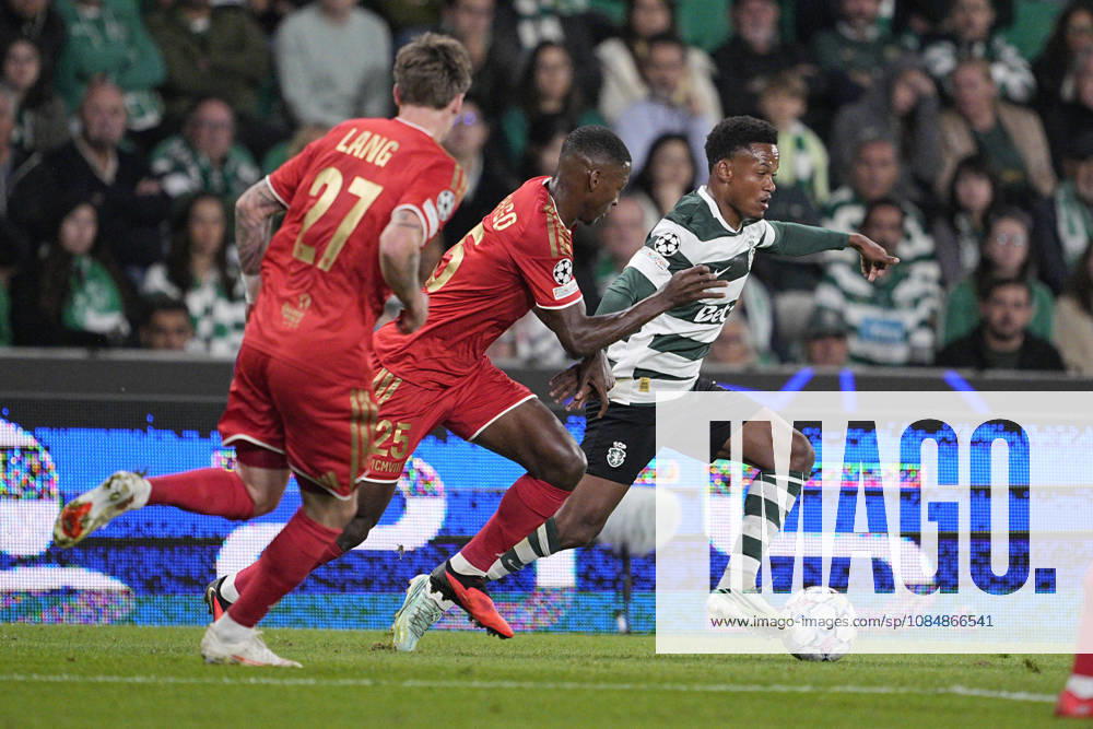 Geny Catamo of Sporting CP runs with the ball during the UEFA Champions League 2026 27 League Phase MD3 match between Sporting Club de Portugal and LASK at Estadio Jose Alvalade on October 21, 2026 in Lisbon, Portugal (Photo by Pedro Loureiro Sports Press Photo SPP)