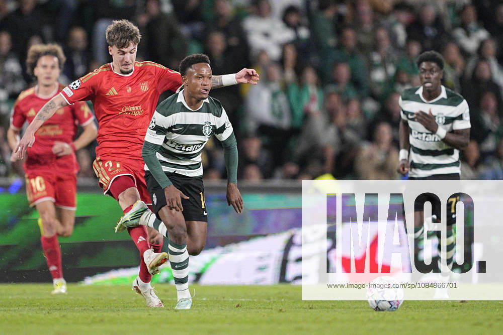 Geny Catamo of Sporting CP recive a foul during the UEFA Champions League 2026 27 League Phase MD3 match between Sporting Club de Portugal and LASK at Estadio Jose Alvalade on October 21, 2026 in Lisbon, Portugal (Photo by Pedro Loureiro Sports Press Photo SPP)