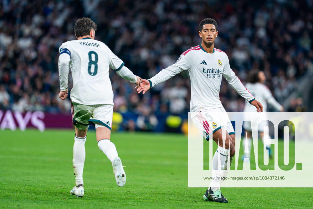 SOCCER - UEFA Champions League - Real Madrid CF - RB Leipzig Photo by IPA ABACAPRESS.COM90010709 - MADRID, SPAIN - OCTOBER 21: Federico Valverde and Jude Bellingham of Real Madrid CF during the 2026 27 UEFA Champions League Group Stage Matchday 3 game between Real Madrid CF and RB Leipzig at Santiago Bernabéu Stadium on October 21, 2026, in Madrid, Spain. (Tomas Garrido TGB Photo during the Real Madrid CF vs. RB Leipzig UEFA Champions League soccer match in Madrid, Spain, on October 21, 2026 Madrid Spain
