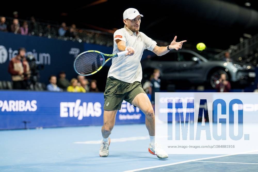 Raphael Collignon of Belgium pictured in action during the European Open ATP, Tennis Herren tennis tournament in Brussels, on Thursday 22 October. This year s edition of the tournament is taking place from 17 to 25 October JASPERxJACOBS x190644783x