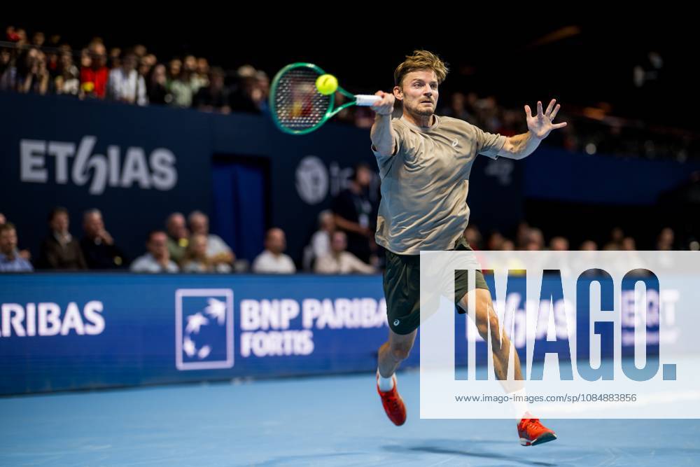 David Goffin of Belgium pictured in action during the European Open ATP, Tennis Herren tennis tournament in Brussels, on Thursday 22 October. This year s edition of the tournament is taking place from 17 to 25 October JASPERxJACOBS x190655992x
