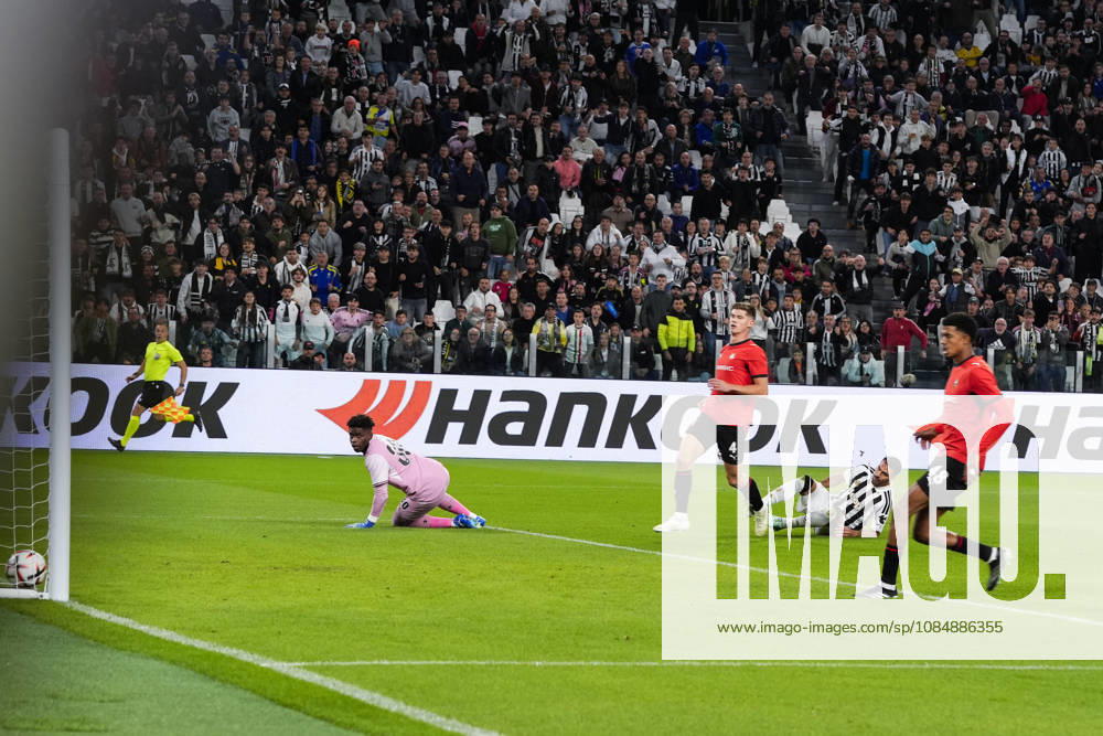 Juventus Zeki Çelik scoring the opening goal for his team 1-0 during the UEFA Europa League soccer match, between Juventus and Rennes at the Allianz Stadium in Turin, north west Italy - Matchday 3- Thursday, October 22, 2026. - Soccer