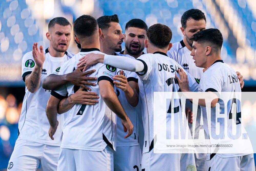SOCCER - UEFA Conference League - Getafe CF vs. Lugano Photo by IPA ABACAPRESS.COM90038343 - MADRID, SPAIN - OCTOBER 21: Albian Ajeti of FC Lugano celebrates a goal with his teammates during the UEFA Champions League 2026 27 Group Stage Matchday 3 game between Real Madrid CF and RB Leipzig at Santiago Bernabéu Stadium on October 21, 2026, in Madrid, Spain. (Tomas Garrido TGB Photo during the Getafe CF vs. Lugano UEFA Conference League soccer match in Getafe, Spain, on October 22, 2026 Getafe Spain