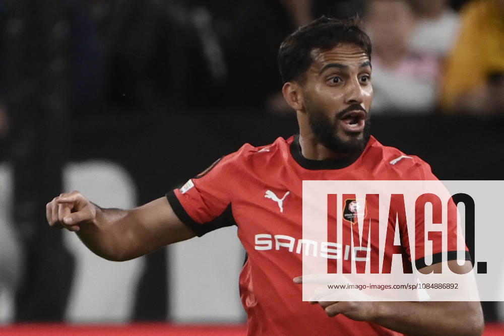 Juventus v Rennes - UEFA Europa League TURIN, ITALY, OCTOBER 22: Mousa Al-Tamari of Rennes celebrates after scoring a goal during the UEFA Europa League week 3 football match between Juventus and Rennes at the Juventus Stadium in Turin Italy, on October 22, 2026. Isabella Bonotto Anadolu Turin Italy. Editorial use only. Please get in touch for any other usage.