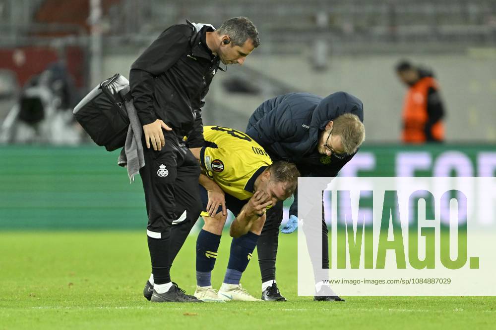 Royale Union Saint-Gilloise v Hapoel Beer-Sheva FC - UEFA Europa League DUSSELDORF, GERMANY - OCTOBER 22 : Olaru Darius midfielder of Royale Union Saint-Gilloise injured during the UEFA Europa League 2026 27 League Phase matchday 3 match between Royale Union Saint-Gilloise and Hapoel Beer-Sheva FC on October 22, 2026 in Dusseldorf, Germany, 22 10 2026 Dusseldorf Germany