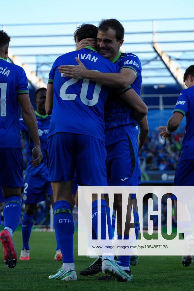 Ivan Azon celebrating after scoring goal seen during UEFA Conference League 2026 27 League Phase, matchday 3 between Getafe CF and FC Lugano (Marta Lopez Ball Raw Images) Getafe Stadio Coliseum Spain