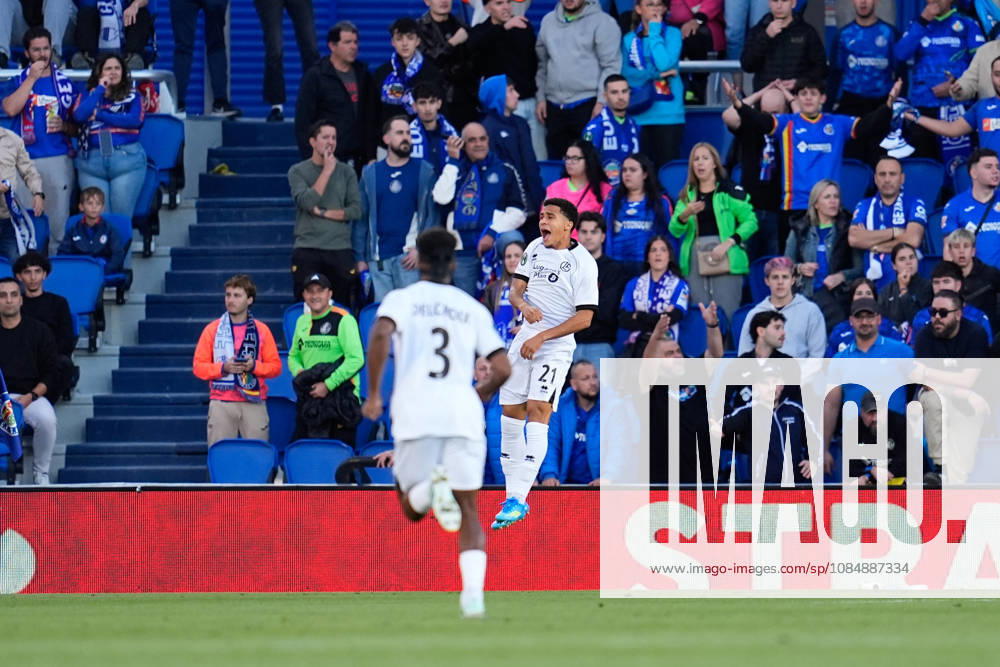 Yanis Cimignani of FC Lugano celebrates after scoring his team s second goal during the UEFA Conference League 2026 27 League Phase MD2 football match between Getafe CF and FC Lugano at Coliseum de Getafe stadium on October 22, 2026, in Getafe, Spain. Getafe Spain - ZUMAa181 20261022_zaa_a181_030