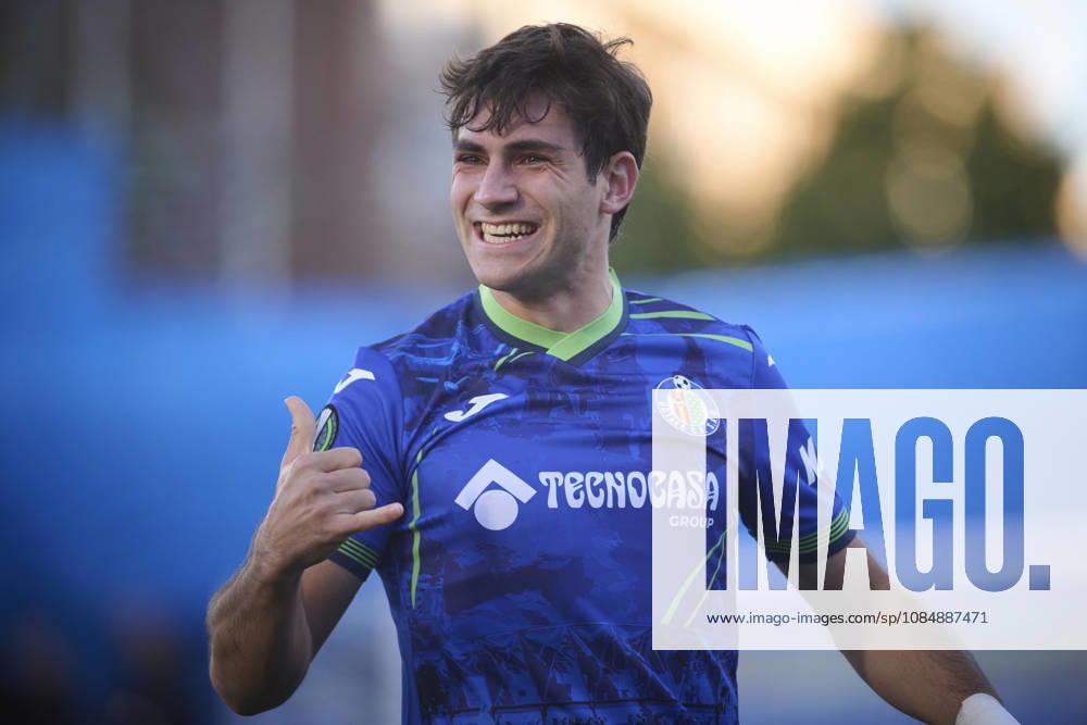 RAYO VALLECANO v FC LUGANO. UEFA EUROPA CONFERENCE LEAGUE 2026 2027. MATCHDAY 2. Getafe CF s Ivan Azon celebrates goal during UEFA Europa Conference League 2026 2027, Matchday 2. October 22, 2026. (ALTERPHOTOS Jorge Ropero) GetafeSpain