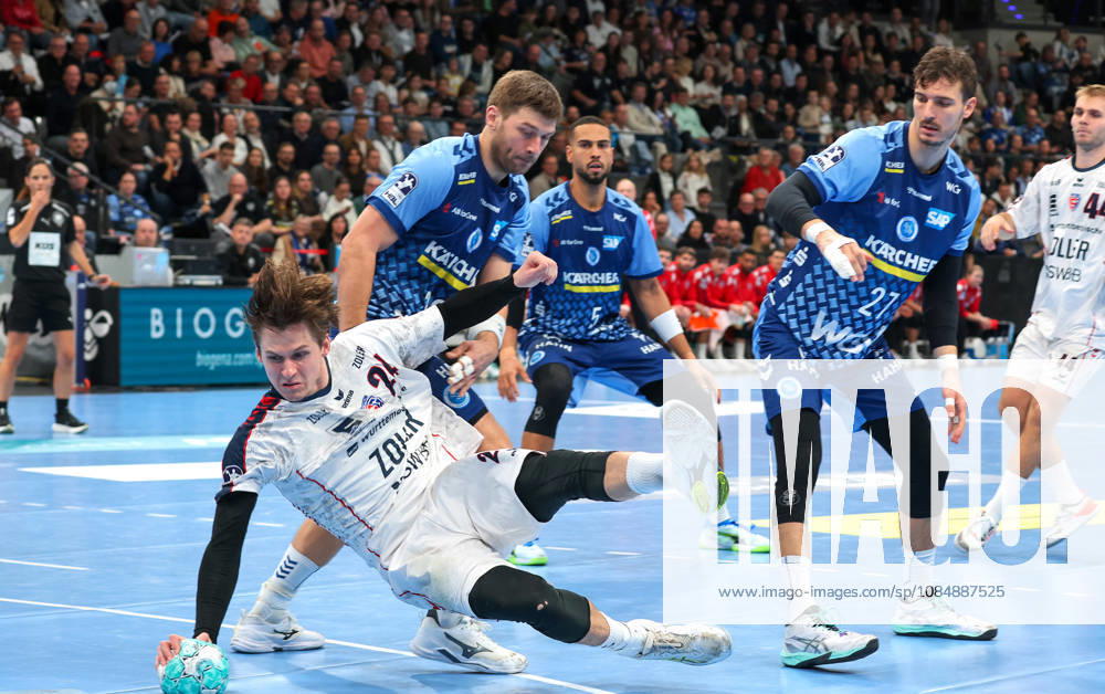 Deutschland, Stuttgart, Opel HBL, Bundesliga 2026 2027, TVB Stuttgart vs. SG BBM Bietigheim, v.l. Maxim Orlov (BBM), Malte Donker (TVB)