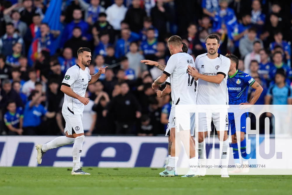 Albian Ajeti of FC Lugano celebrates after scoring his team s third goal during the UEFA Conference League 2026 27 League Phase MD2 football match between Getafe CF and FC Lugano at Coliseum de Getafe stadium on October 22, 2026, in Getafe, Spain. Getafe Spain - ZUMAa181 20261022_zaa_a181_033