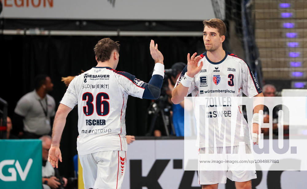 Deutschland, Stuttgart, Opel HBL, Bundesliga 2026 2027, TVB Stuttgart vs. SG BBM Bietigheim, v.l. Jonathan Fischer (BBM), Nikola Vlahovic (BBM)