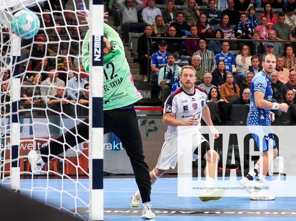 Deutschland, Stuttgart, Opel HBL, Bundesliga 2026 2027, TVB Stuttgart vs. SG BBM Bietigheim, v.l. Mohamed Essam Moustafa El-Tayar (TVB), Lukas Wucherpfennig (BBM)