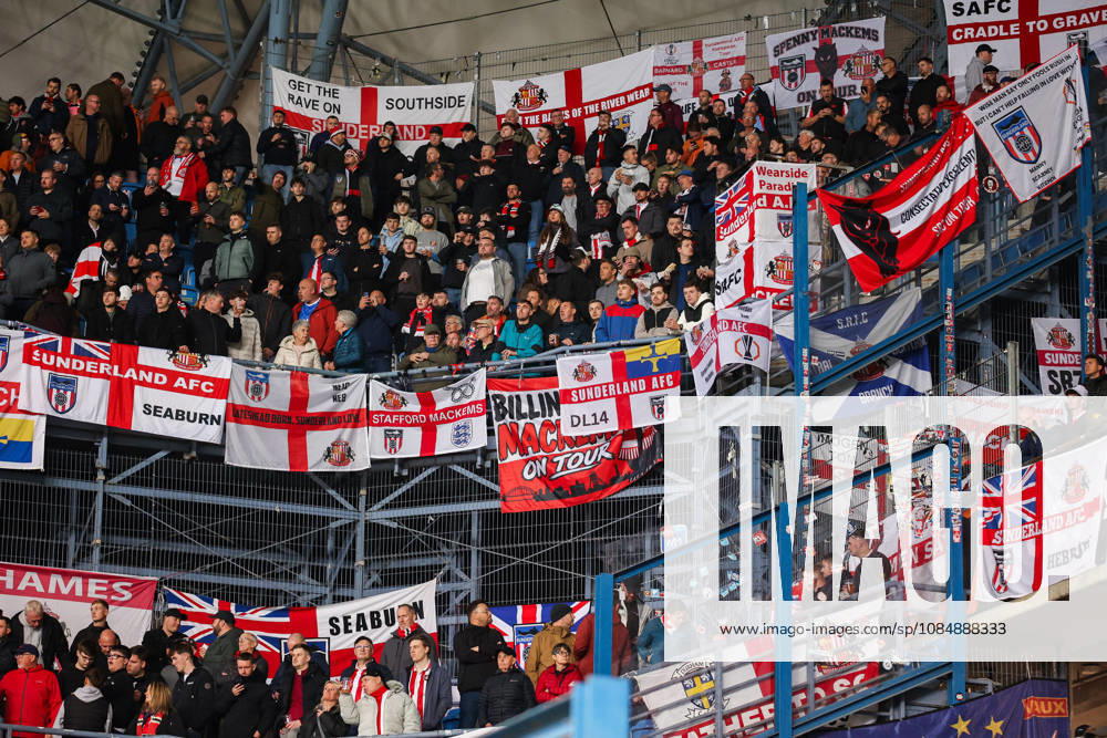 UEFA Europa League: Lech Poznan Vs AFC Sunderland Fans of Sunderland seen during the UEFA Europa League match between Lech Poznan and AFC Sunderland at Enea Stadium Poznan.