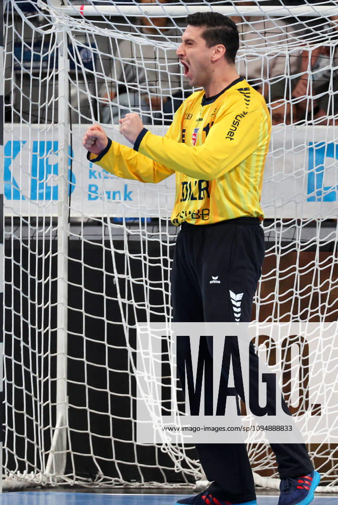 Deutschland, Stuttgart, Opel HBL, Bundesliga 2026 2027, TVB Stuttgart vs. SG BBM Bietigheim, Martin Tomovski (BBM), jubelt, Jubel