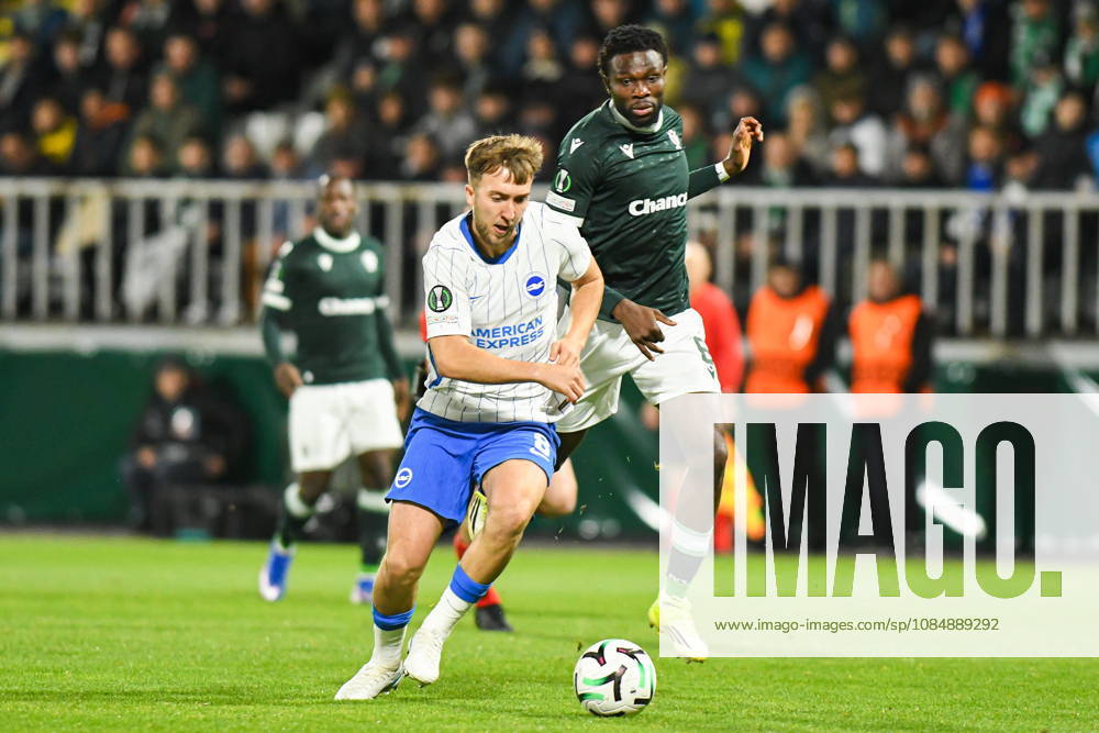 UEFA Conference League 2026 27 league phase football match between FK Jablonec and Brighton & Hove Albion at Stadion Strelnice in Jablonec nad Nisou, Czech Republic. Persons shown: Jack Hinshelwood Nelson Okeke Photo: Antoni Dec Arena Akcji. NEWSPIX.PL --- newspix.pl