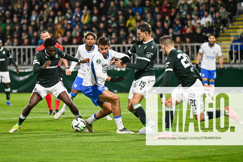 UEFA Conference League 2026 27 league phase football match between FK Jablonec and Brighton & Hove Albion at Stadion Strelnice in Jablonec nad Nisou, Czech Republic. Persons shown: Jack Hinshelwood Saidou Alioum Dusan Pavlovic Jiri Slama Photo: Antoni Dec Arena Akcji. NEWSPIX.PL --- newspix.pl
