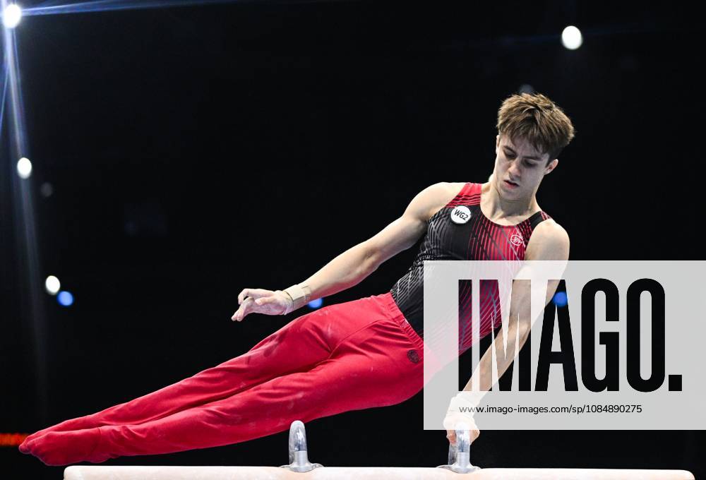Netherlands Artistic Gymnastics World Championships 9270789 22.10.2026 Arsenii Dukhno of Team World Gymnastics Neutral Athletes 2 competes on the pommel horse during the men s team final at the 2026 World Artistic Gymnastics Championships in Rotterdam, the Netherlands. Alexey Filippov Sputnik Rotterdam Netherlands